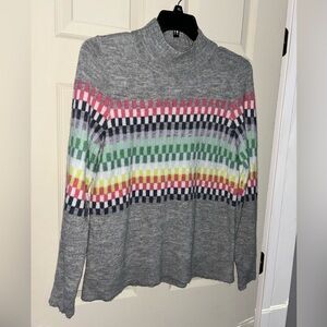 Loft Geo Mock Neck Sweater Size Large.